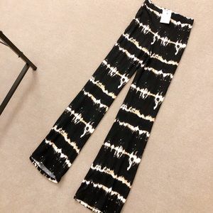 Black tie dye fray pants